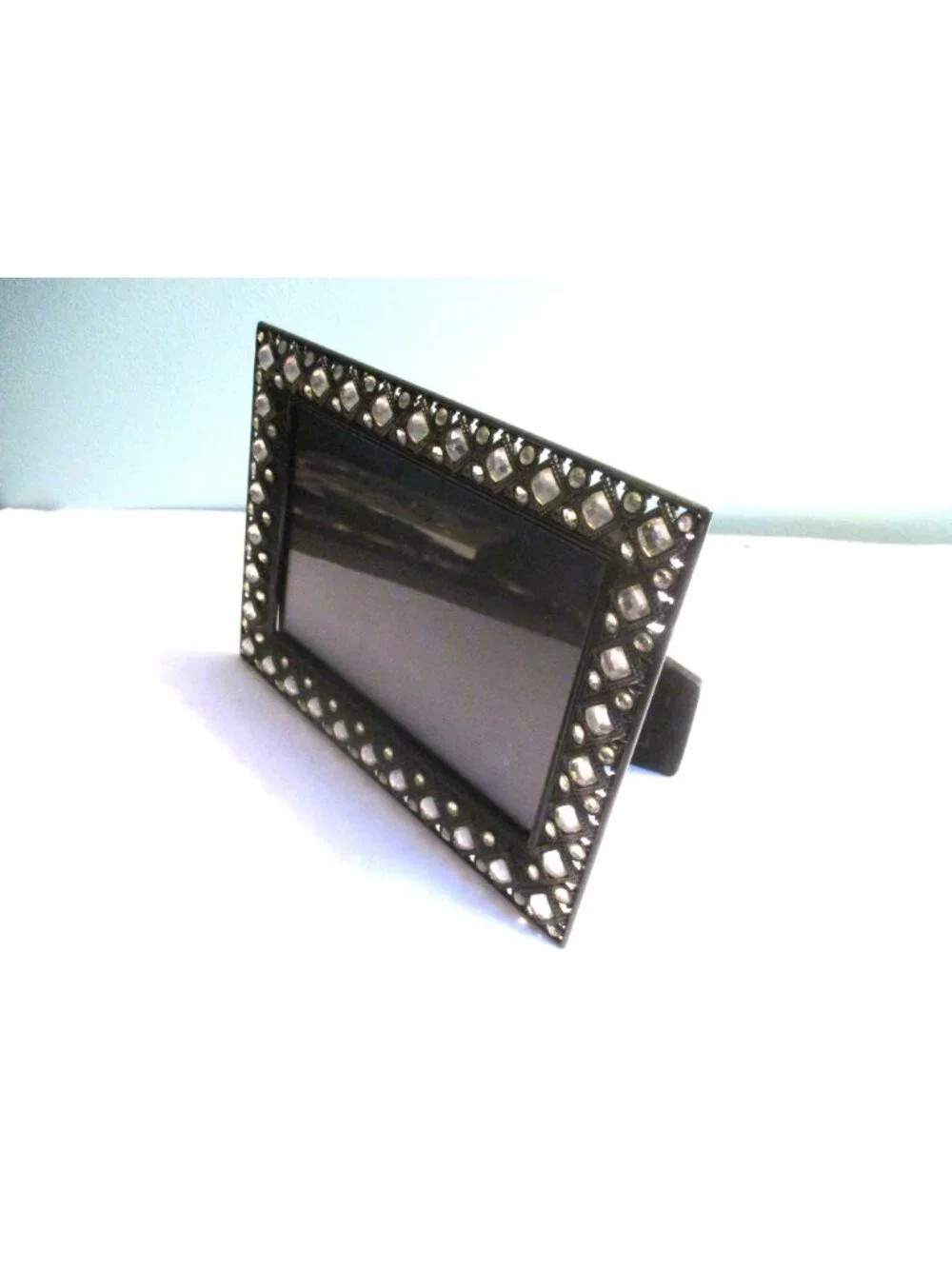 *Gemstone Accented Metal Tabletop Picture Frame